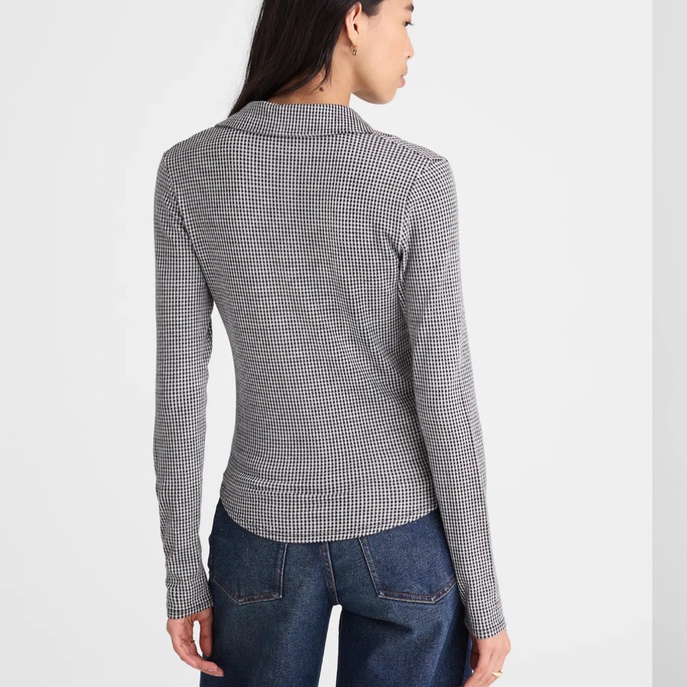 Madewell Camp Long-Sleeve Top in Gingham - Picture 2 of 5